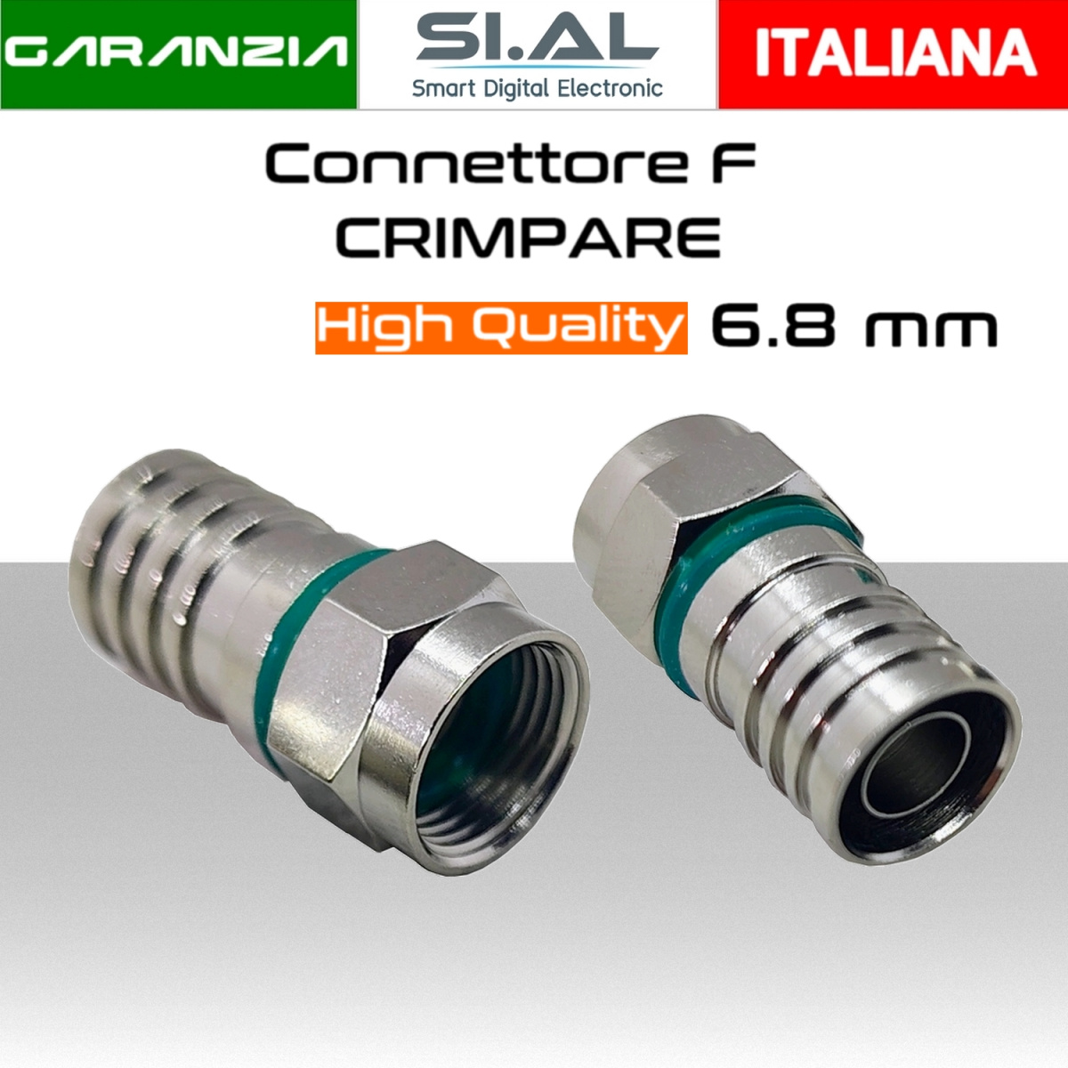 SACN196 Connettore F crimapare 6.6 mm
