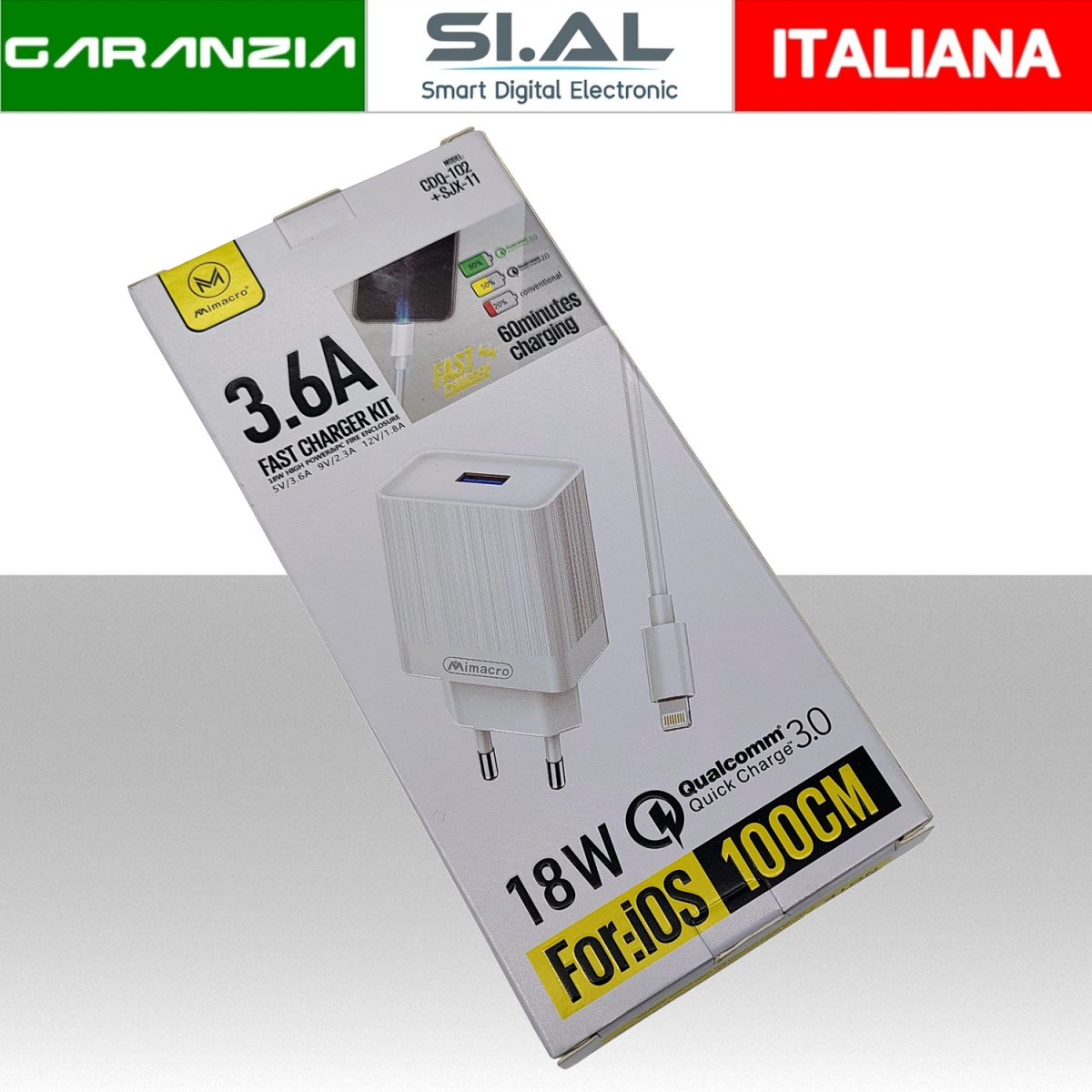 31-358 aliemntatore per ios con cavetto 1 metro