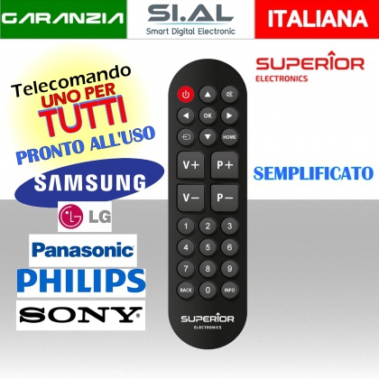 Telecomando TV universale per  LG Samsung Sony Philips e Panasonic  semplice pulsanti ampi e comodi