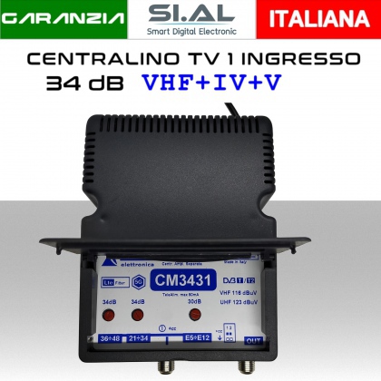 Centralino antenna TV da interno 1 ingresso BIII-VI-V 34dB serie Elar CM3431