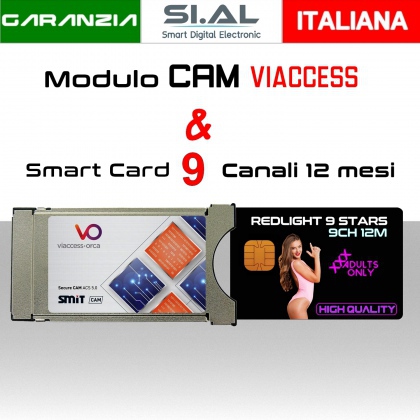 Cam Viaccess completa di smart card Pay-TV erotica 9 canali 12 mesi trasmissioni 24/24