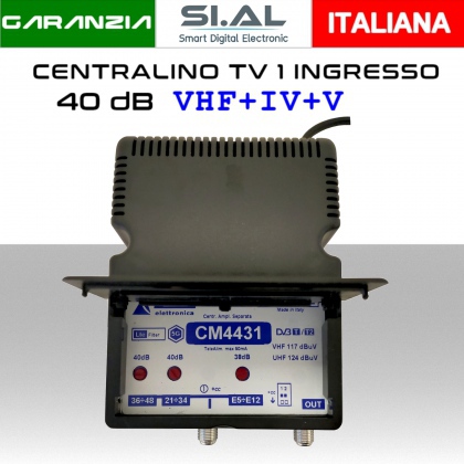 Centralino antenna TV da interno 1 ingresso BIII-VI-V 40dB serie Elar CM4431