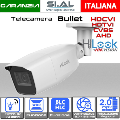 Telecamera Bullet 2MP ottica motorizzata 2.7-13.5 mm in metallo 