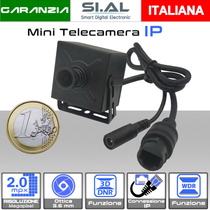  Mini Telecamera IP da 2MP con ottica fissa 3.6mm in metallo