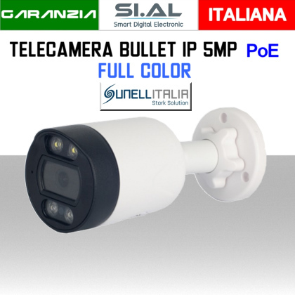 Telecamera IP Bullet PoE 5MP Ottica 2.8 mm Full Color Sunell