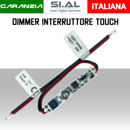 Dimmer per Led touch 1 canale 12/24VDC Tensione costante