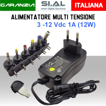 Alimentatore universale regolabile 3-12Vdc 1000mA