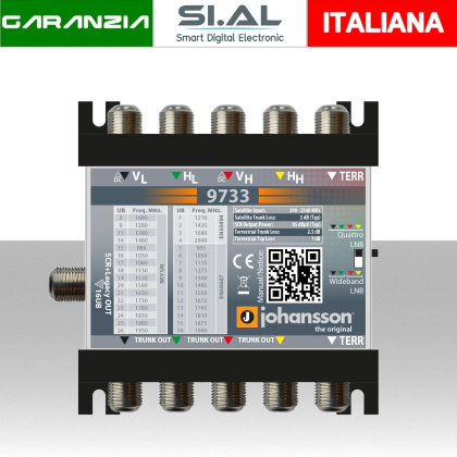 Multiswitch dCSS 1 uscita 5 ingressi con passanti SAT/DTV WideBand JOHANSSON 9733