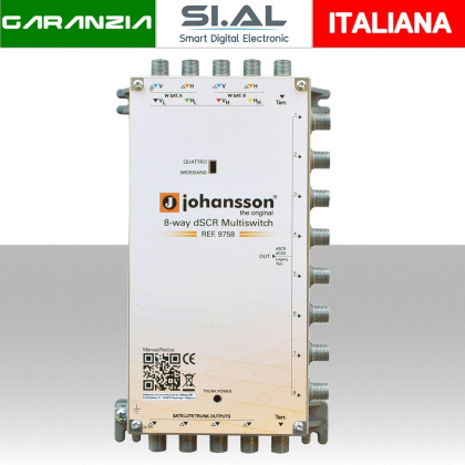 Multiswitch dCSS 8 uscite a 5 ingressi con passanti SAT/DTV WideBand JOHANSSON 9758