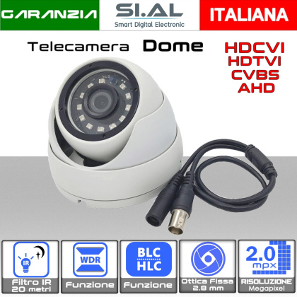 Telecamera Dome 2MP con ottica fissa da 2.8 mm per esterno IP66