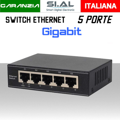 Switch Ethernet 5 Porte Gigabit Lan modello H3005