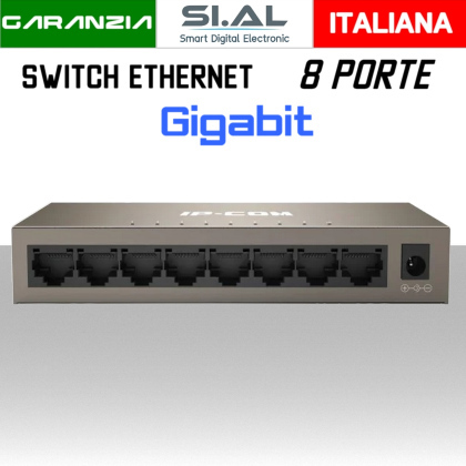 Switch Ethernet 8 Porte Gigabit Lan modello IP-COM G1008M