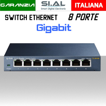 Switch Ethernet 8 Porte Gigabit Lan modello TP-LINK TL-SG108