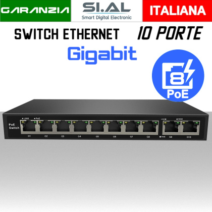 Switch PoE Ethernet 10 Porte Lan Gigabit modello POE33108P