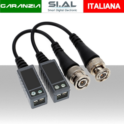 Balun Video con Morsetto a Vite per Telecamere CVBS AHD HD-TVI HD-CVI