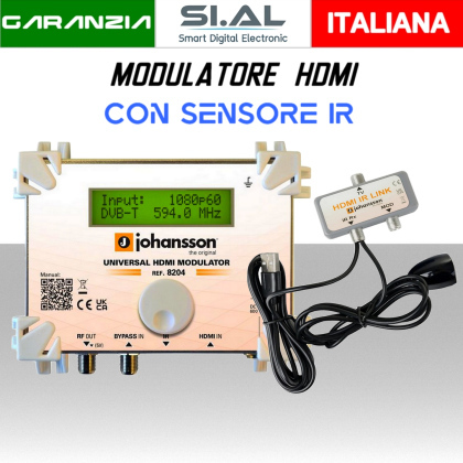 Modulatore HDMI con sensore IR di telecomando Johansson 8204