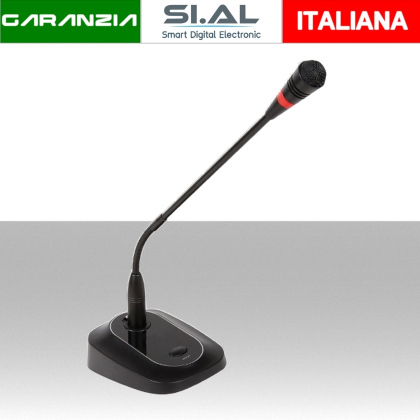 Microfono da tavolo per reception e sale conferenza | Alimentazione Phantom +48v o Batteria 