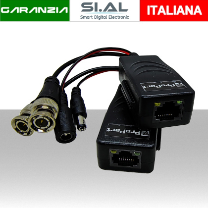 Coppia Balun BNC Ethernet RJ45 per telecamere analogiche 2MP/5MP/8MP 4K