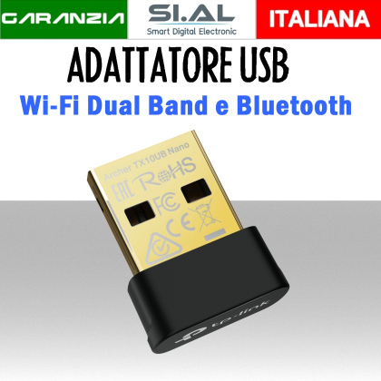 Chiavetta WiFi Dual Band e Bluetooth per PC fisso e Portatile