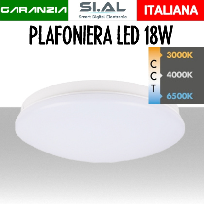 Plafoniera LED Tonda 18W 30cm IP44 Tonalità CCT Regolabile