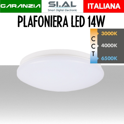 Plafoniera LED Tonda 14W 24cm IP44 Tonalità CCT Regolabile