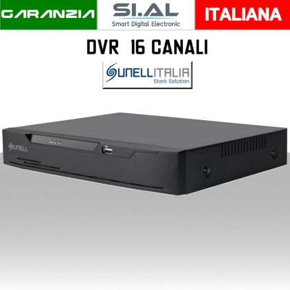 DVR per telecamere 5MP ibrido 16 canali BNC- 8 IP | Sunell XVR3816E2-JA