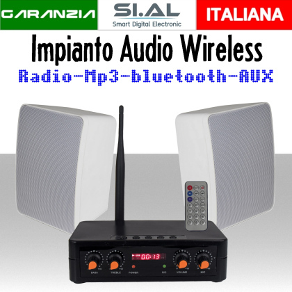 Sistema Diffusione Audio Wireless Trasmittente e Casse Parete | GLEMM FREEDOM2