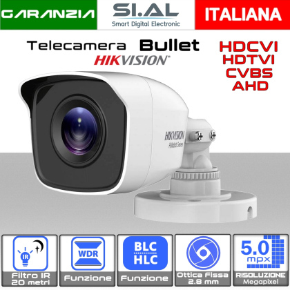Telecamera Bullet 5MP Ottica 2.8 mm analogica 4IN1 Hikvision