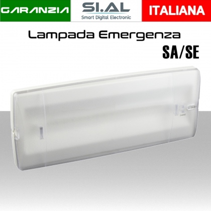 Lampada emergenza LED 105 lumen configurabile SA/SE protezione IP40 con pittogrammi inclusi