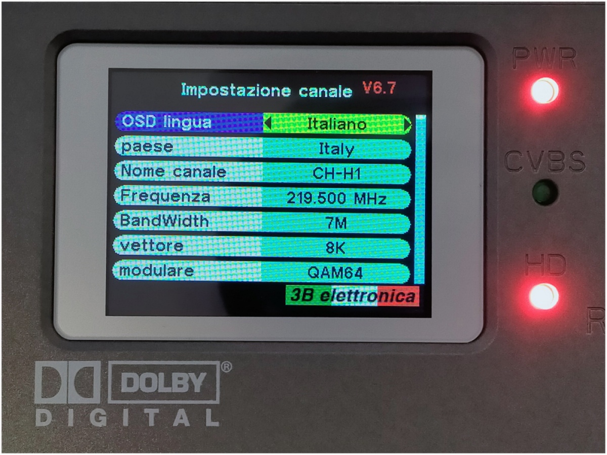 Modulatore digitale Full HD display OSD a colori