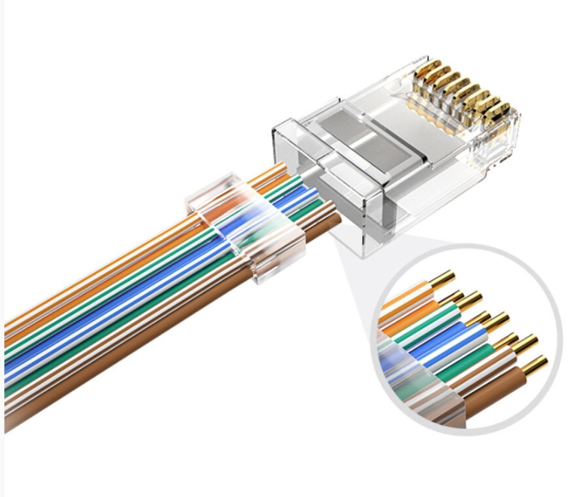 Connettore ethernet cat6 FTP con guida per cavi LAN