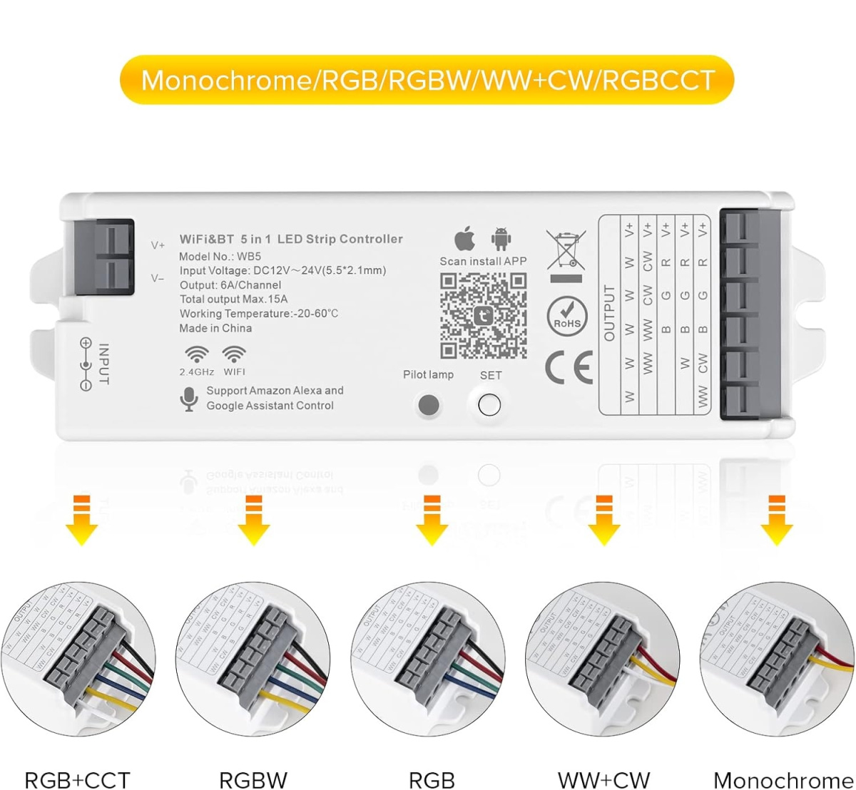 Controller per strip LED collegamenti illuminazione 