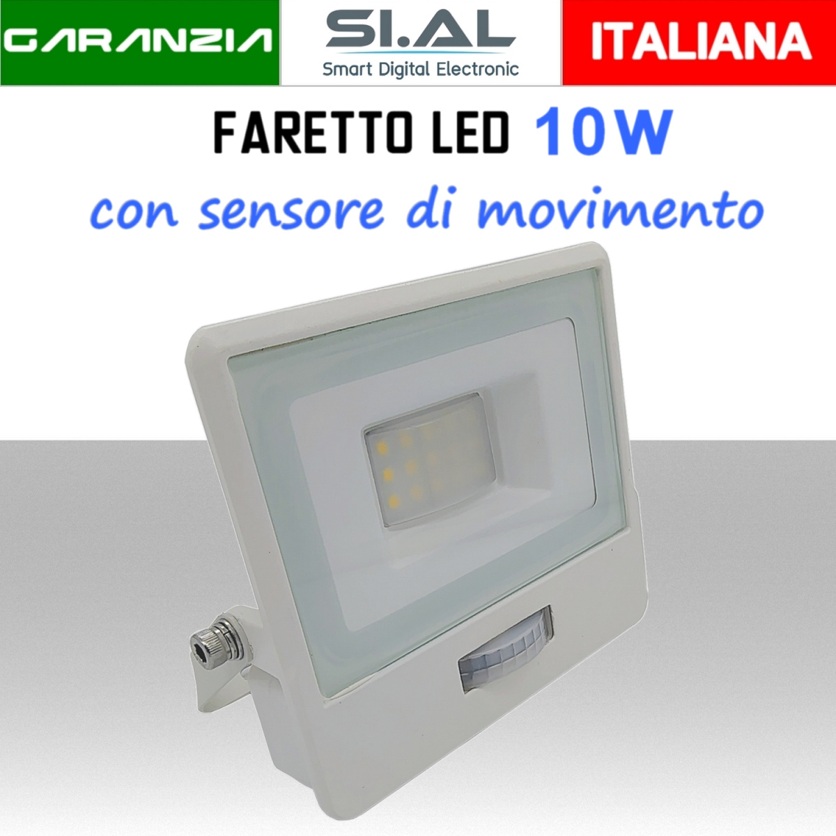 Faretto LED con sensore di movimento 10W