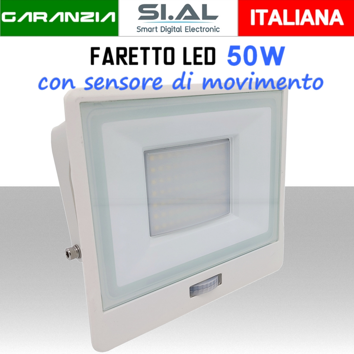 Faretto LED con sensore di movimento 50W