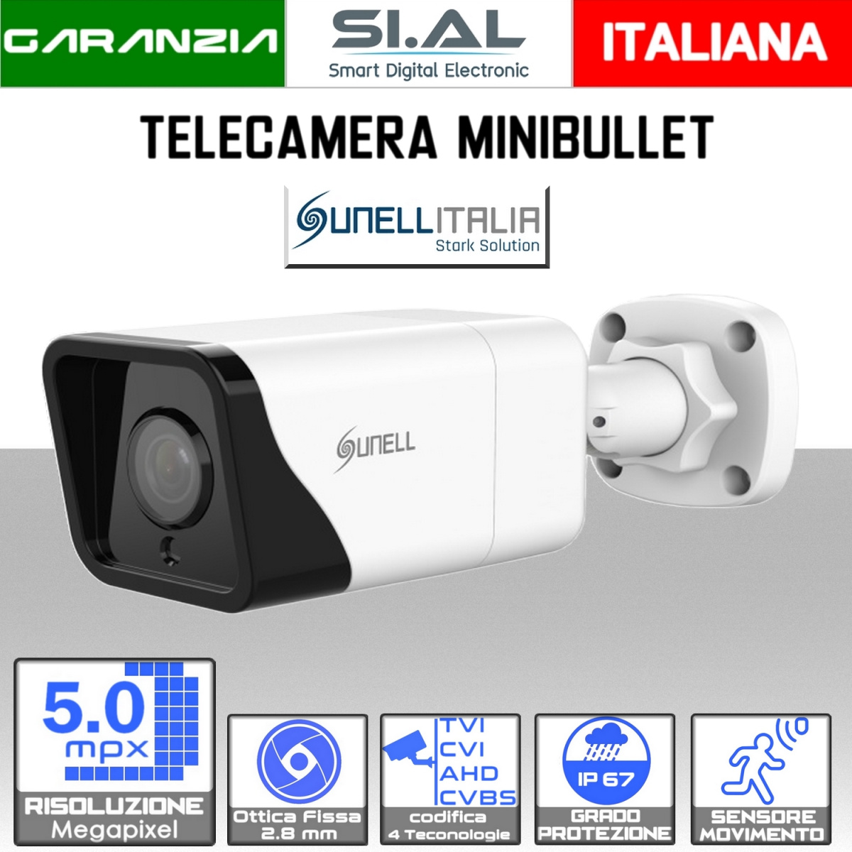 Telecamera 5mp analogica bullet sunell