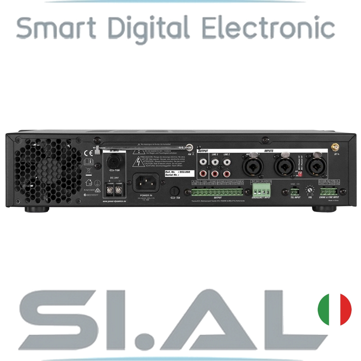amplificatore audio 4 zone 100V