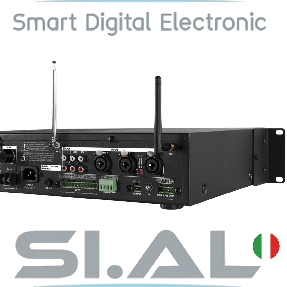 amplificatore audio 4 zone 100V