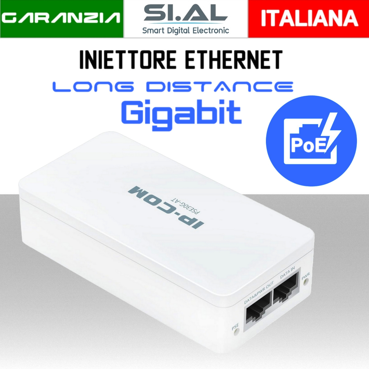 IP-COM PSE30G-AT iniettore poe gigabit