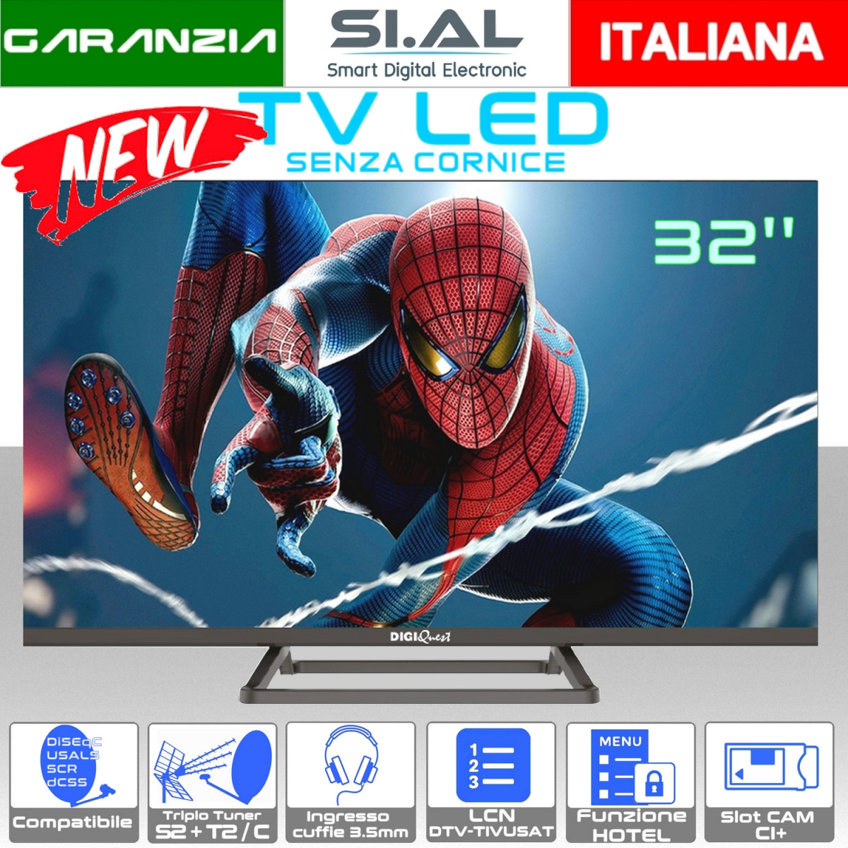 TV 32 pollici LED senza cornice