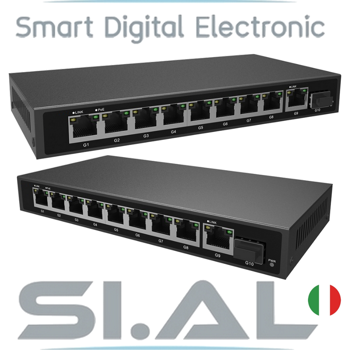 POE33108PFG Switch ethernet 9 porte gigbit poe con fibra ottica sfp