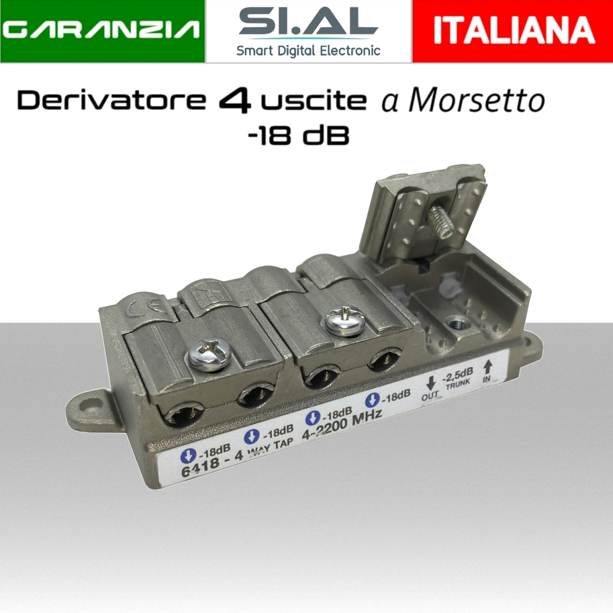 4 uscite a morsetto 18dB Telewire 6418