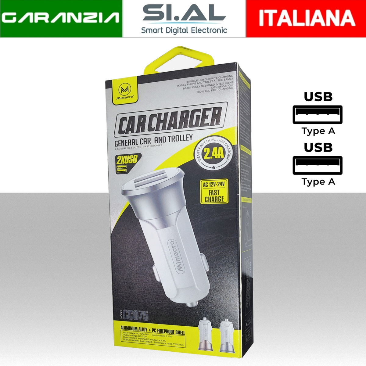 31-261 Caricabatterie USB da Auto 2 uscite 