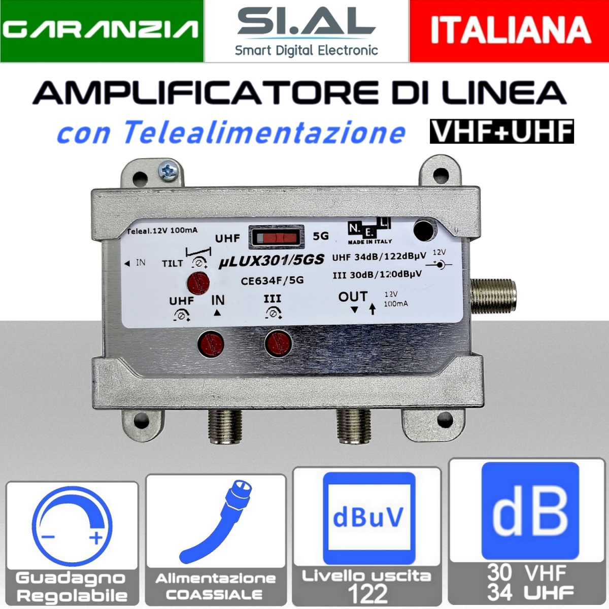 Amplificatore di linea 34dB NEL