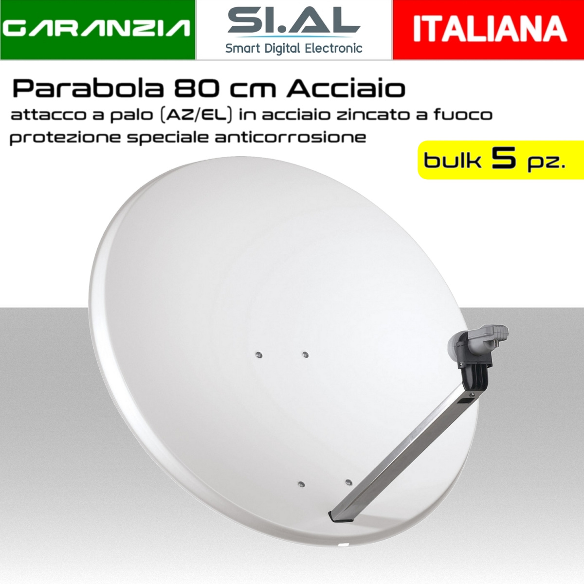 parabola in acciaio 80 cm