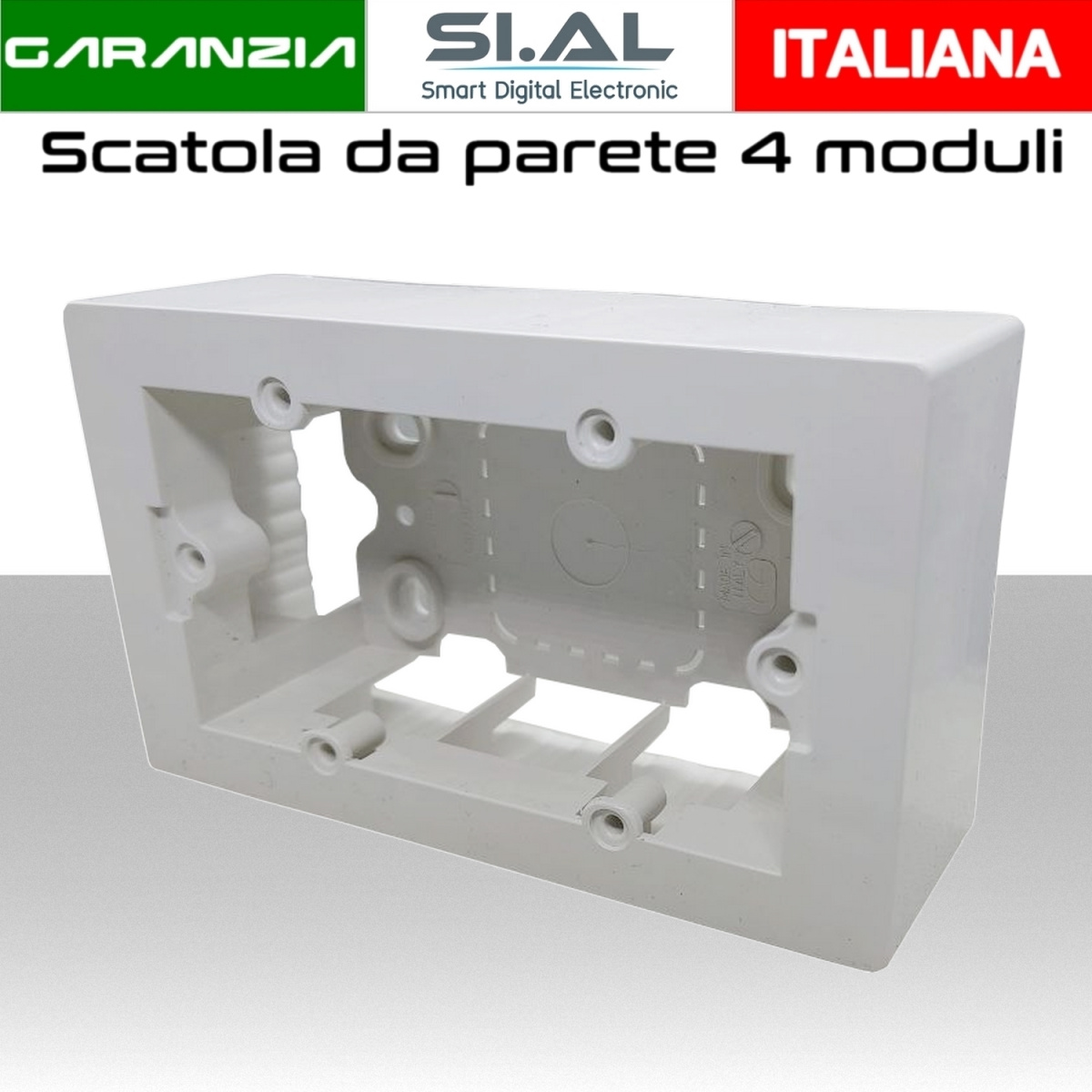 Scatola da parete 4 moduli bianca 