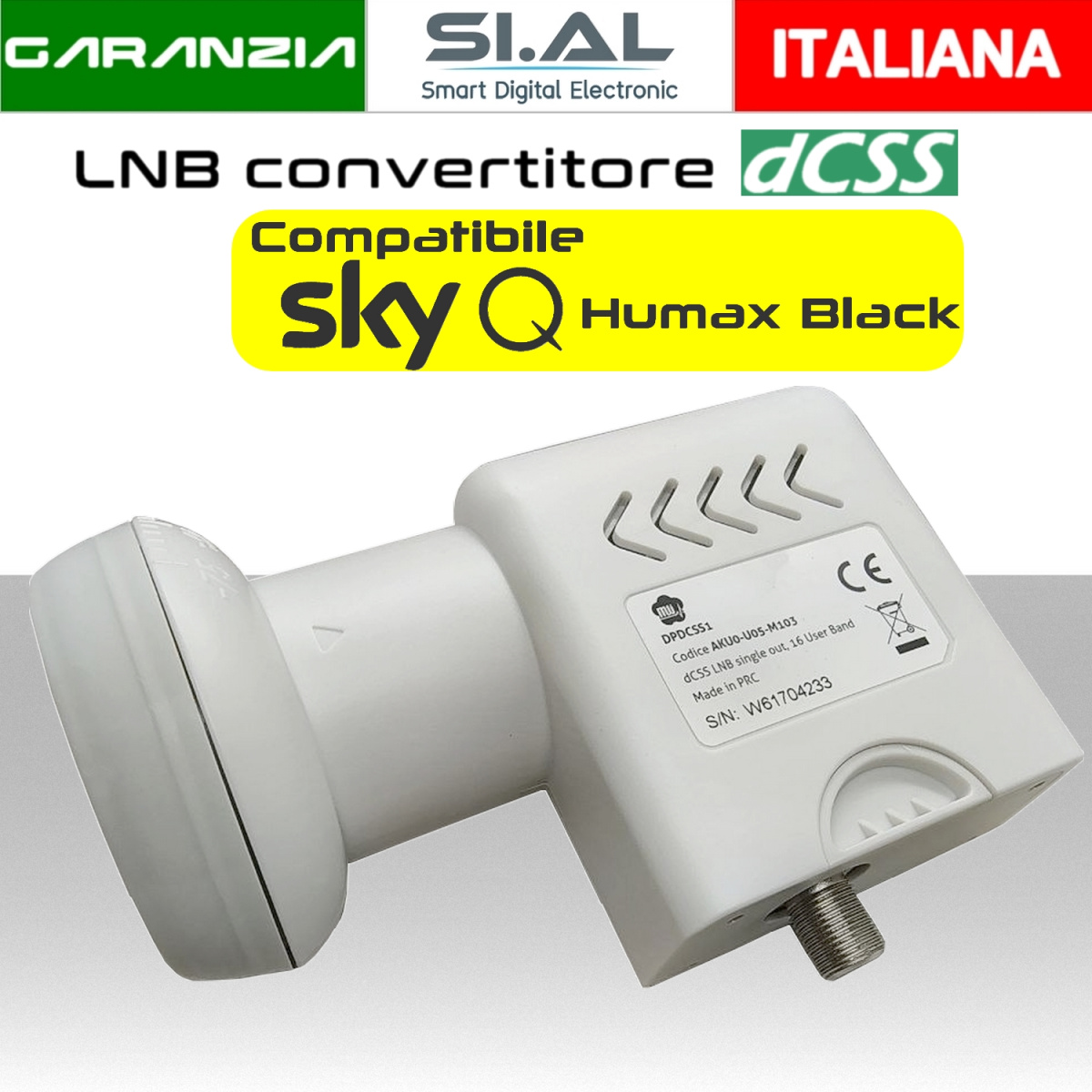 LNB dCSS MTI 1 uscita per Sky Q Black e Sky Q Platinum