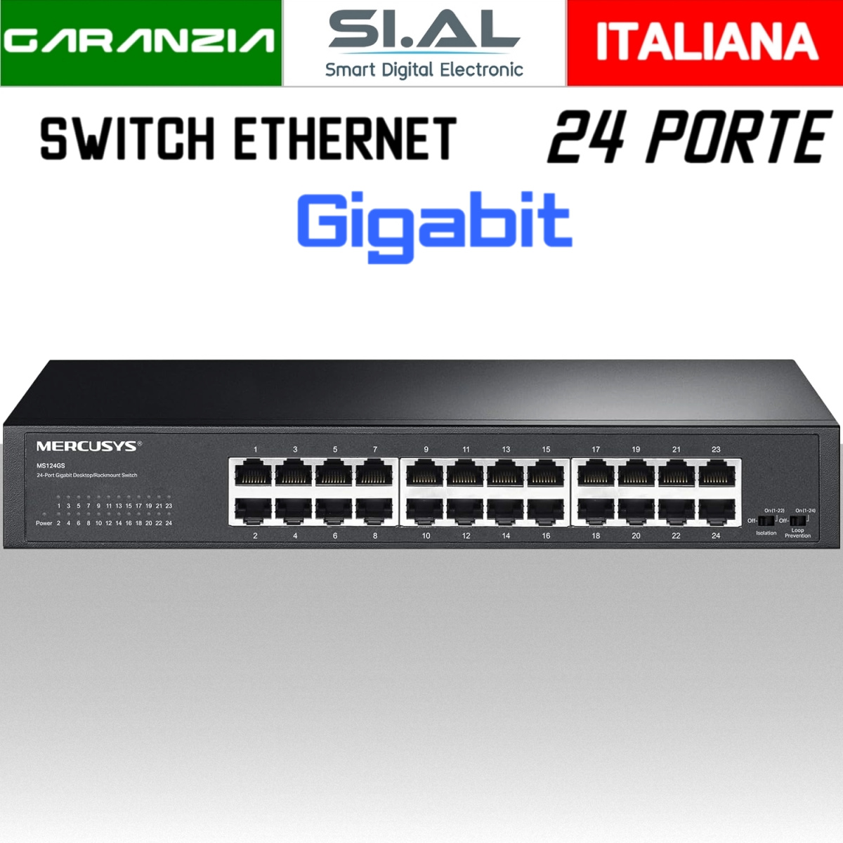 switch ethernet 24 porte gigabit 