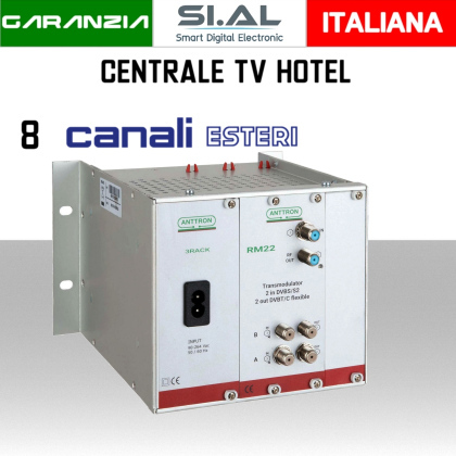 Centrale TV Hotel 8 canali esteri in chiaro ANTTRON TRM22