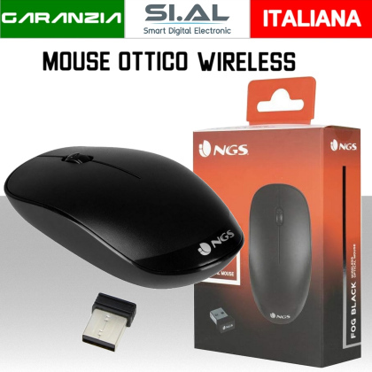 Mouse ottico Wireless USB nero senza fili