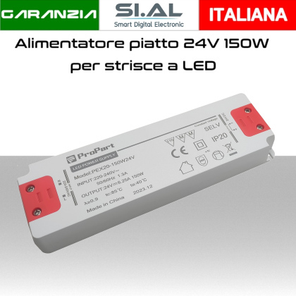 Alimentatore per LED 24V da 150W trasformatore compatto IP20